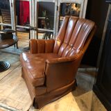 Leather club armchair