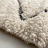 Moroccan Berber carpet blessed ouarain ecru with black diamonds engraved 325x200cm