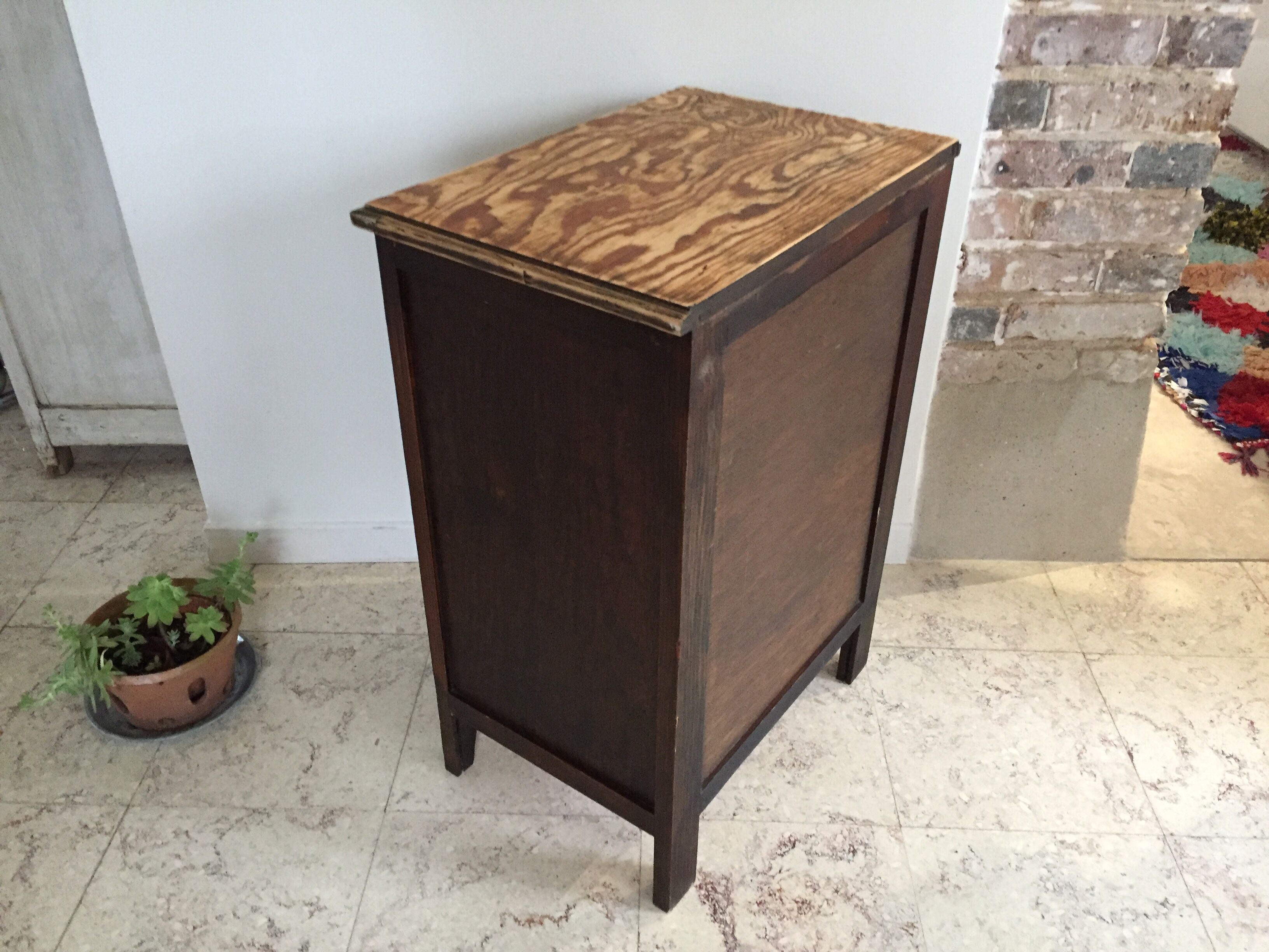 Vintage bedside tables legs compass