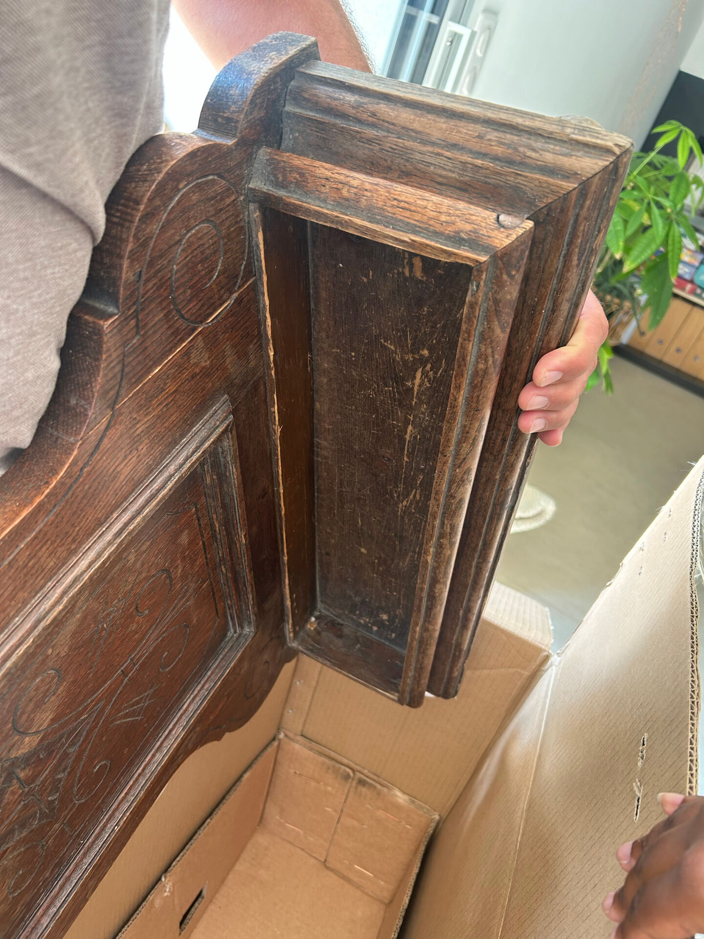 Antique oak carved wardrobe