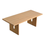 Console extensible dining table in cerused wood, 20th century