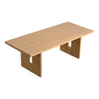 Console extensible dining table in cerused wood, 20th century