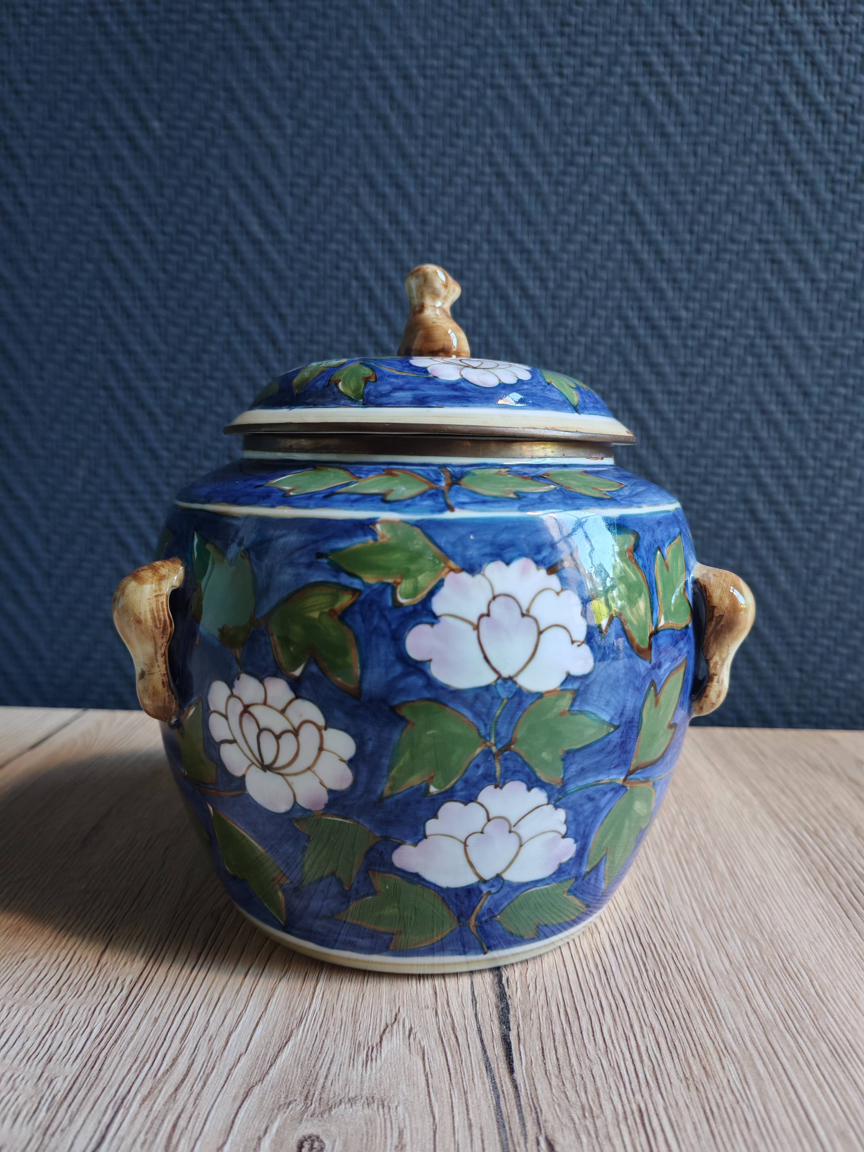 Mélarti Porcelain Vase with Lid - Hand-Painted Covered Pot