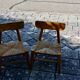 pair of vintage straw children's chairs 1950