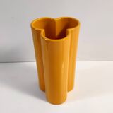 Postmodern Orange Yellow Glazed Ceramic Vase, Italy
