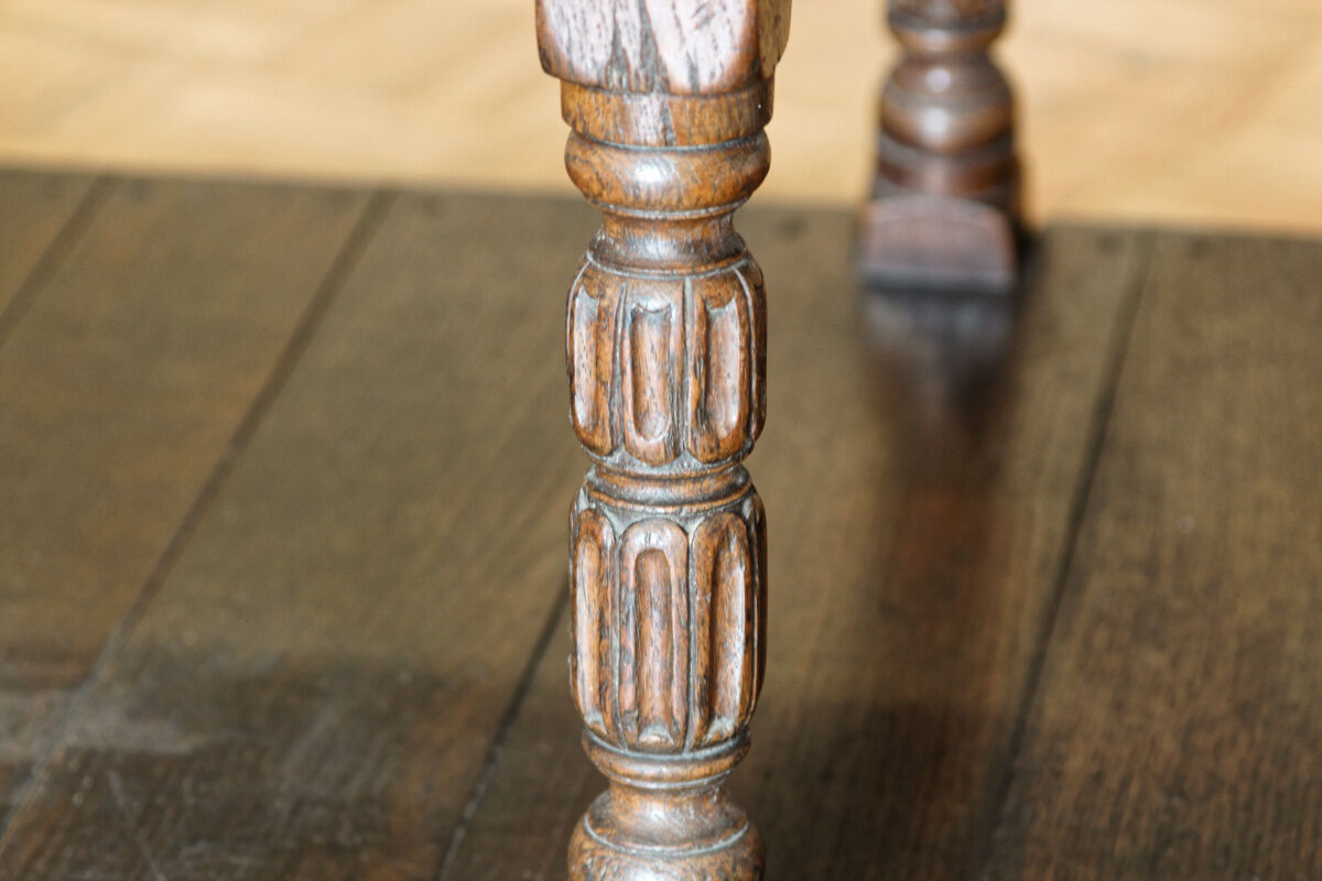 Carved solid oak coffee table