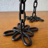 Brutalist wrought iron candlesticks from the 60s