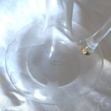 Mouth-blown crystal ewer-shaped carafe with handmade decoration and stopper