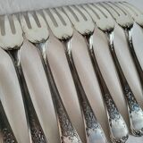 12 silver-plated metal fish cutlery pieces by Guildar, 24 pieces.