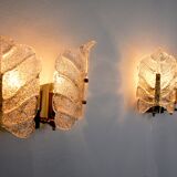 Pair of wall lamps Murano Leaves, Italy, 1970