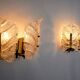 Paire d’appliques Feuilles Murano Italie 1970