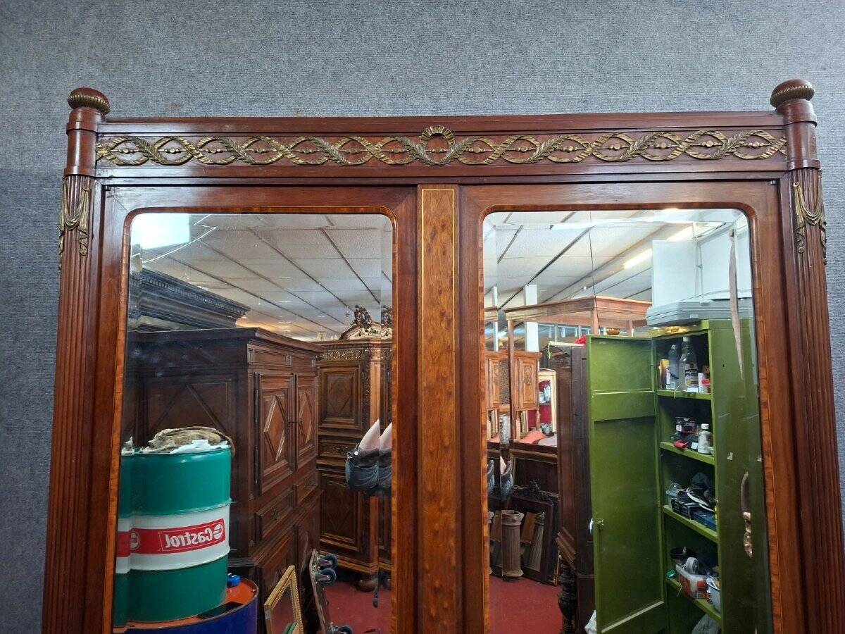 Mahogany and veneer wardrobe – Louis XVI style – Late 19th century
