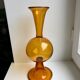 Modernist design vase in amber glass 70s