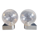 Pair of vintage wall lights in chrome metal with bubbled glass globes.