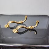 Paire de bougeoirs noeud, design brutaliste, italie, 1970