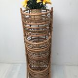 Wicker rattan bamboo plant table