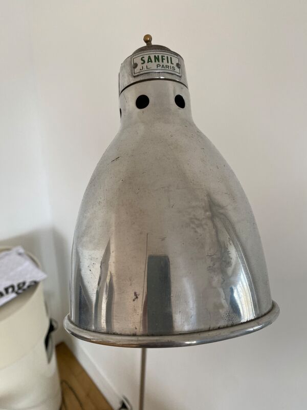 Grand lampadaire articulé en laiton par « Sanfil Paris » circa 1950