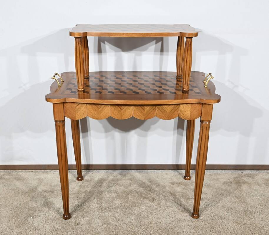 Walnut and Rosewood Marquetry Service Table – 1940