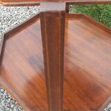 Art Deco folding side table in mahogany with double top marquetry.