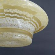 Modernist Art Deco pendant light in acid-etched “cloud” glass, France, Circa 1930