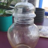 Old glass bottle of apothecary or confectioner