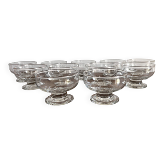 Set of 11 vintage ice cream bowls