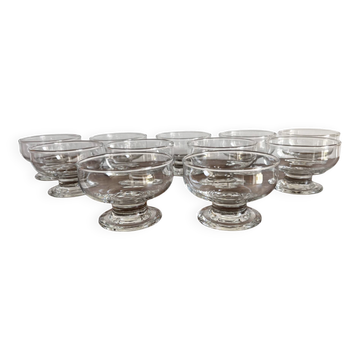 Set of 11 vintage ice cream bowls