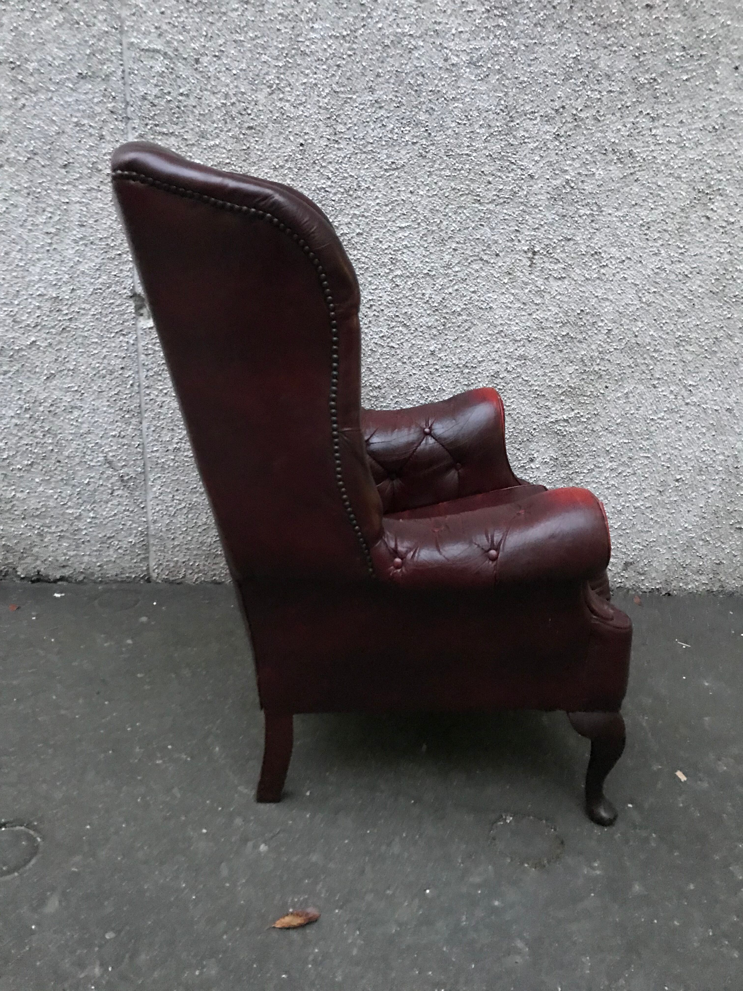 Fauteuil bergère chesterfield anglais