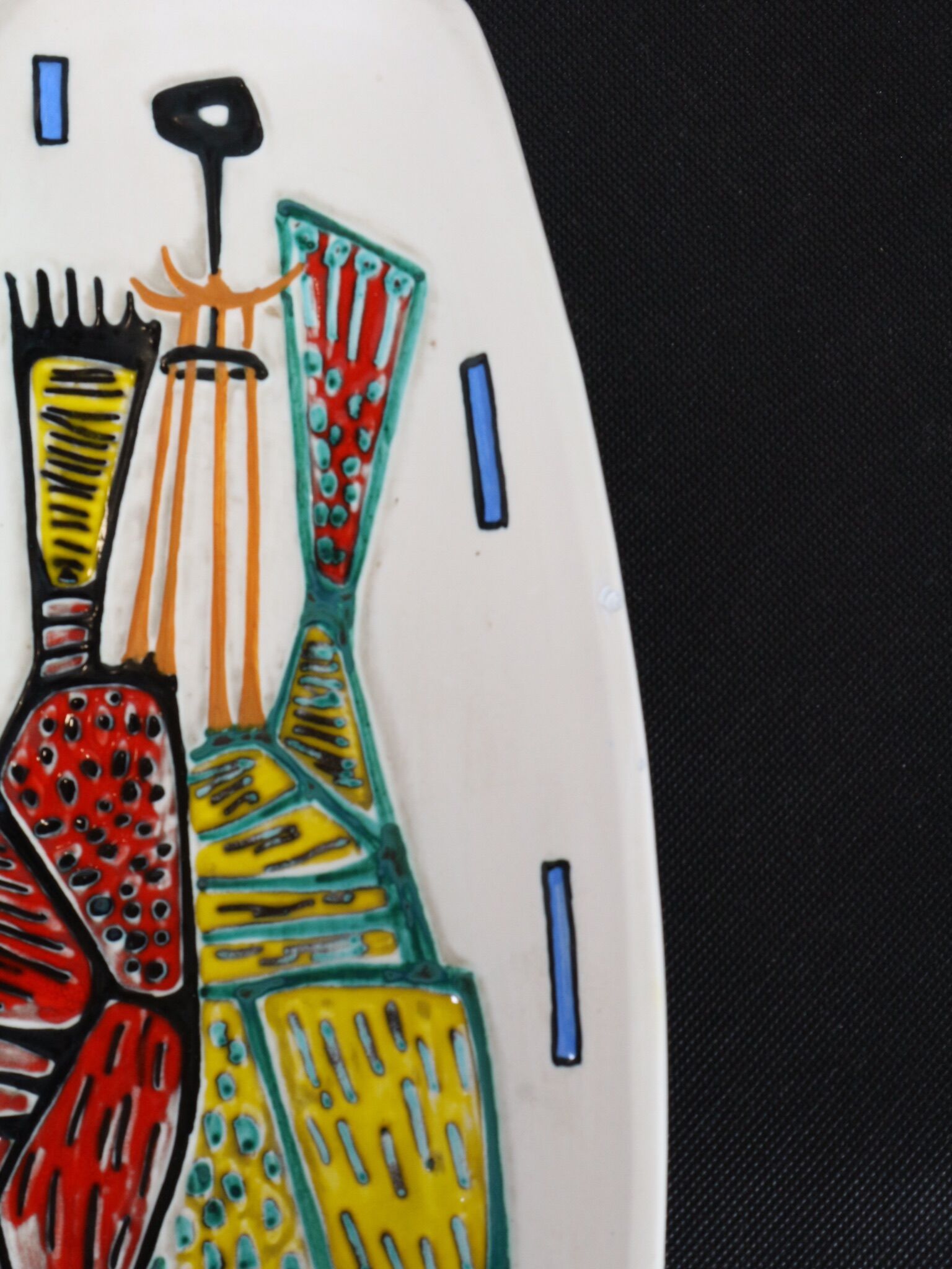 Two ceramic plates/ trays with game design, vintage, 50 60s