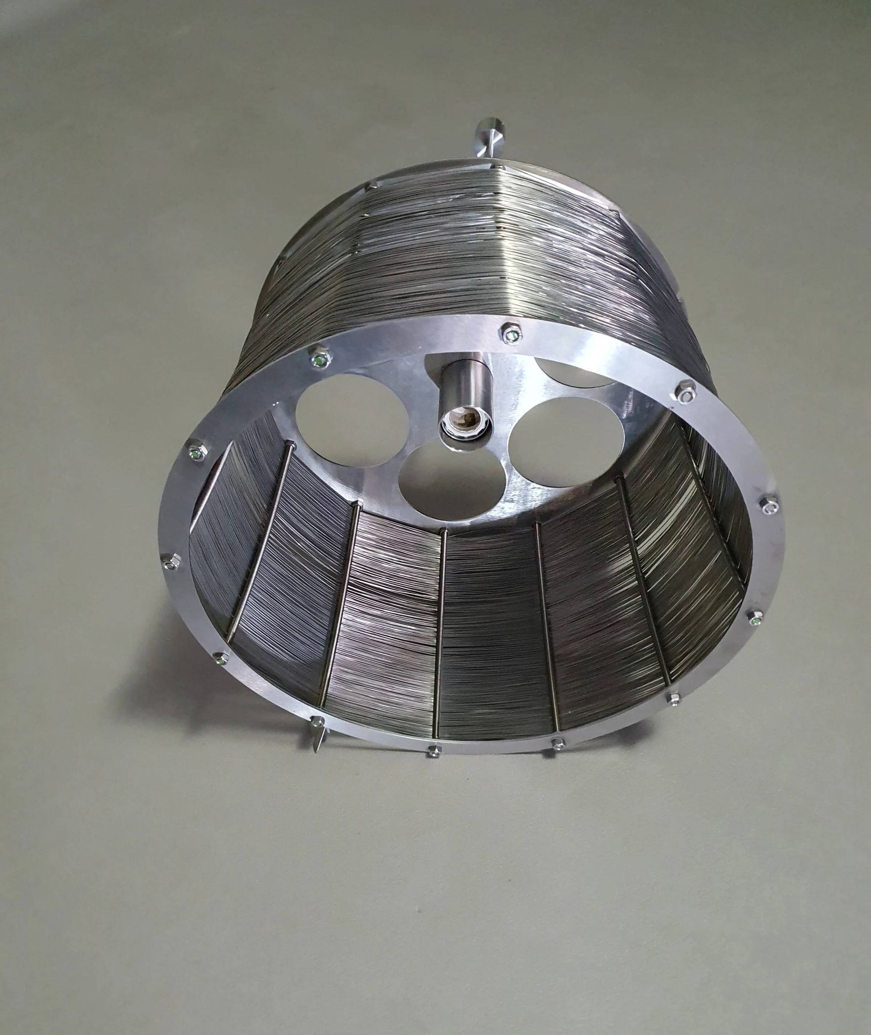 Lampe / suspension Adlumen très rare, câblée en inox