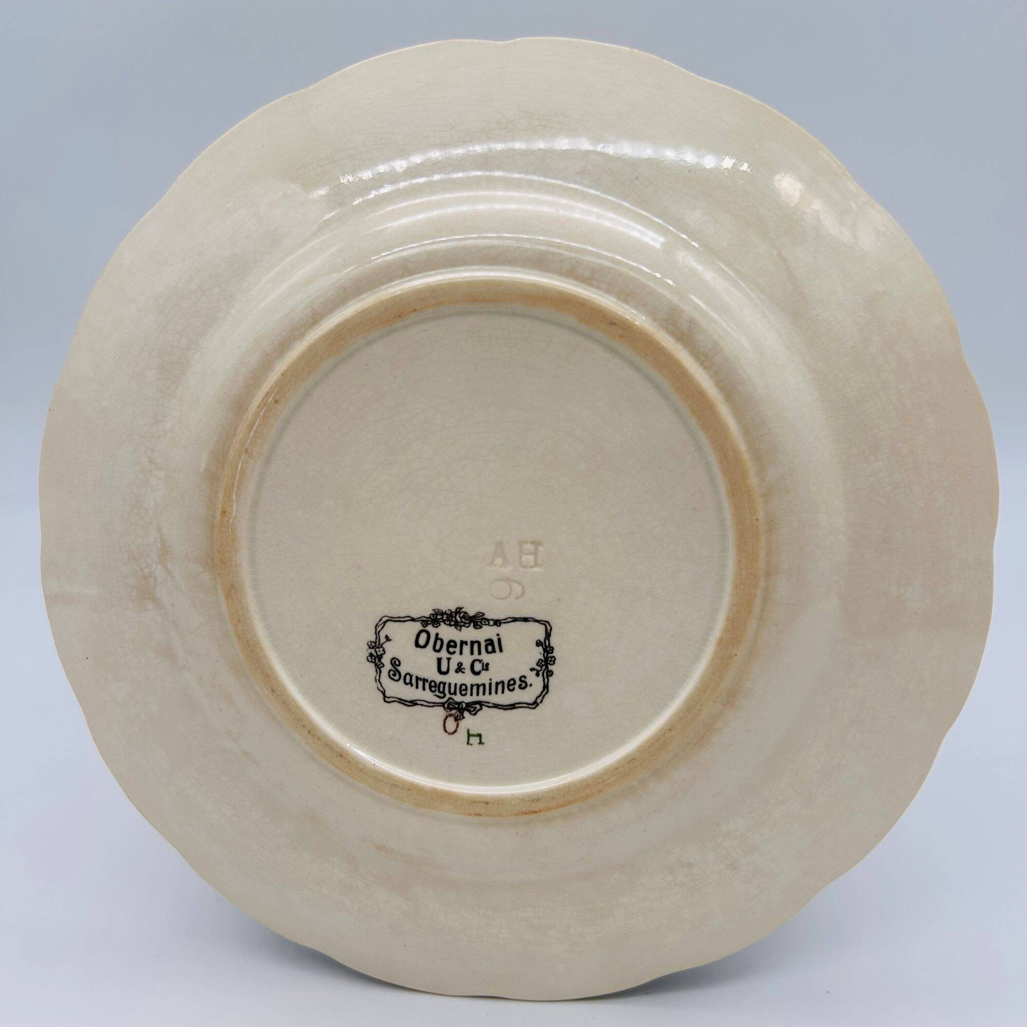 6 dessert plates "Obernai" from the Sarreguemines pottery.