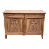 19th-century Louis XVI buffet renovated in walnut, 145cm.