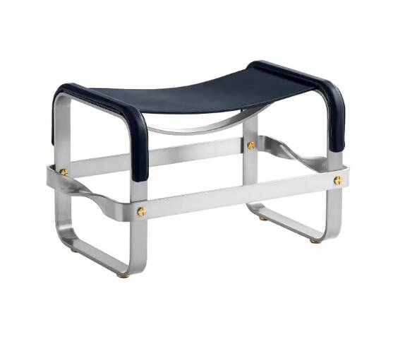 Wanderlust footrest pair, blue with silver steel.