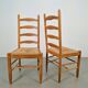 Vintage Brutalist Wicker Ladder Chairs, 1960s, Set of 2