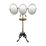 Miroir triptyque de barbier en laiton epoque napoleon iii réglable en haute