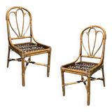 pair of rattan chairs 1960