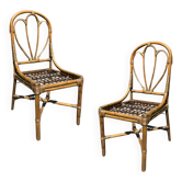 paire de chaises en rotin 1960