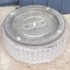 Set of 2 Erco ceiling lights from the 60s in diamond-tipped glass Diameter 35cm