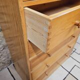 Comode en pin 1980 tenon mortaise
