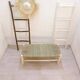 Bench in solid wood and natural wickerwork