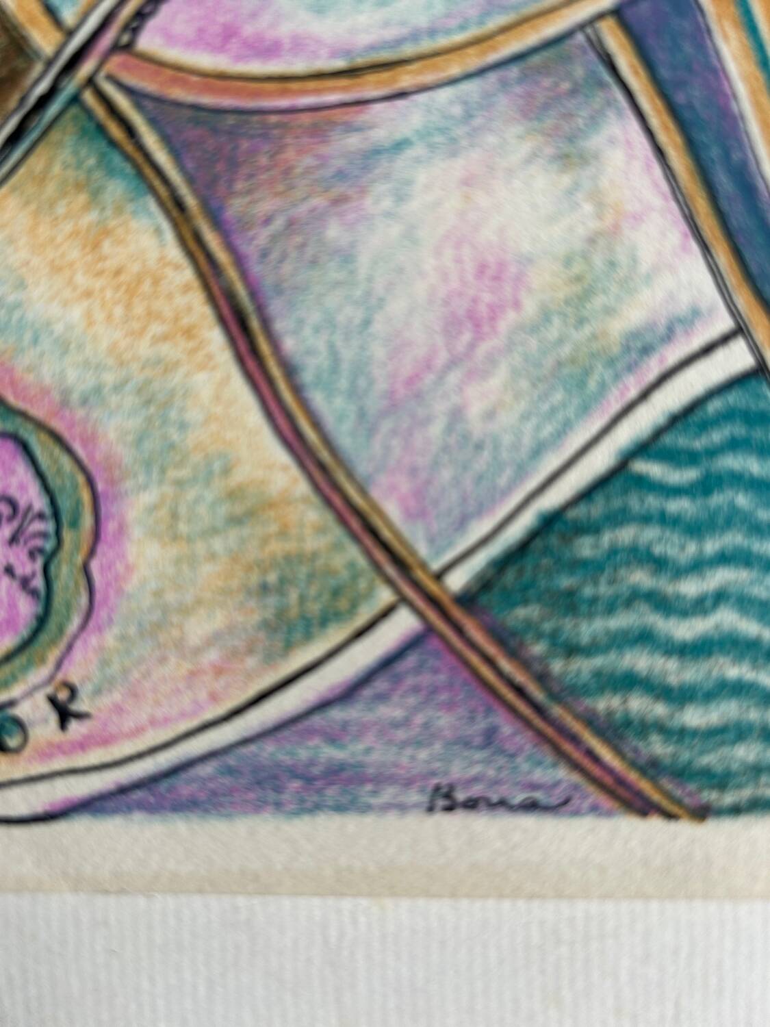 Lithographie originale de Bona, 1990, impression Michel Cassé