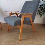 2 designer armchairs by j. šmidek, 1970s.