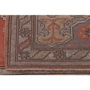 Vintage Turkish hand-knotted wool cotton red area rug 259x351