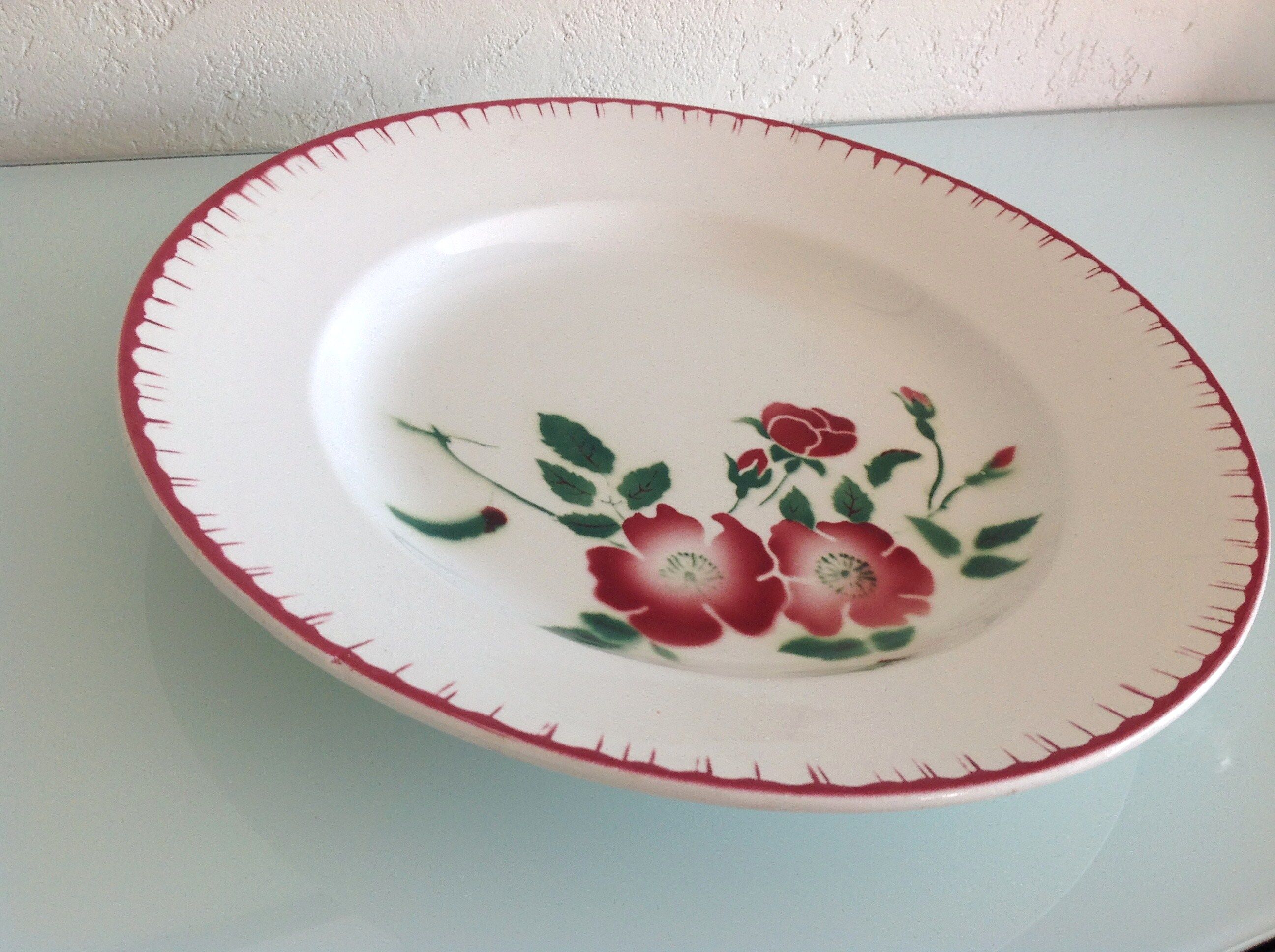 Deep dish decor Epenay des Faienceries de Sarreguemines vintage 50-60s
