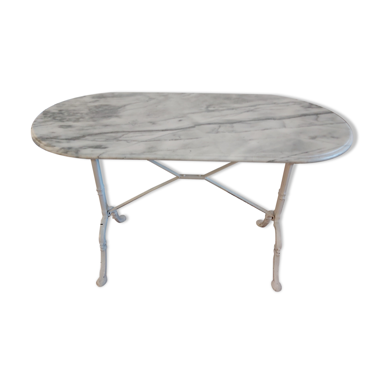 Marble and cast iron bistro table