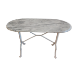 Marble and cast iron bistro table