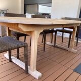 Set Unopiu teak table and 4 chairs eden synthetic fiber waprolace handmade weave