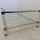 Table basse Plexi et alu doré, Pierre Vandel, 1970s