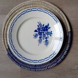 6 assiettes anciennes 1920/30 Badonviller, décor bleu