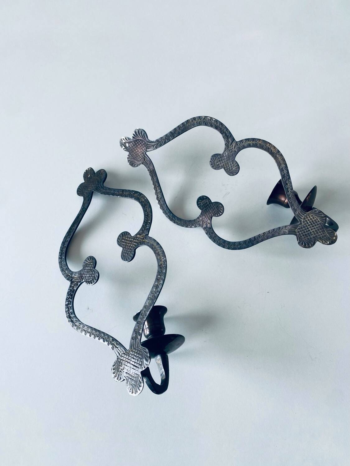 Pair of wall candle holders